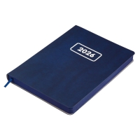Щоденник датований 2026 MEMORY, A5, синій, штуч.шкіра Buromax BM.21151-02