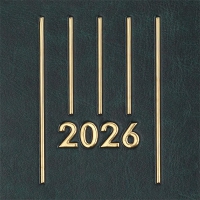 Дневник датированный 2026 MEMORY, A5, зеленый, штуч.кожа Buromax BM.21151-04