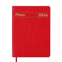 Дневник датированный 2026 MEMORY, A5, красный, штуч.кожа Buromax BM.21151-05