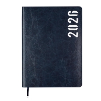 Дневник датированный 2026 MIND, A5, синий, штуч.кожа Buromax BM.21152-02