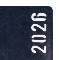 Дневник датированный 2026 MIND, A5, синий, штуч.кожа Buromax BM.21152-02