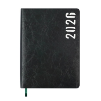 Дневник датированный 2026 MIND, A5, зеленый, штуч.кожа Buromax BM.21152-04