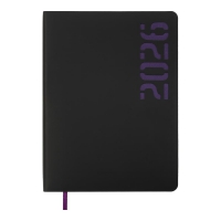 Дневник датированный 2026 NEON, A5, фиолетовый, штуч.кожа Buromax BM.21153-07