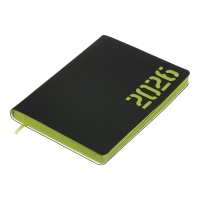 Дневник датированный 2026 NEON, A5, САЛАТОВЫЙ, штуч.кожа Buromax BM.21153-08