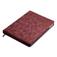 Дневник датированный 2026 BLOOM, A5, темно-красный, штуч.кожа Buromax BM.21156-13