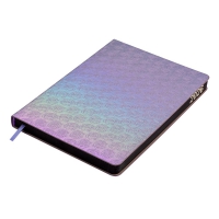 Дневник датированный 2026 BLOOM, A5, серебряный, штуч.кожа Buromax BM.21156-24