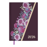 Щоденник датований поліграфічний PASSION 2026, A5, темно-червоний Buromax BM.21160-13