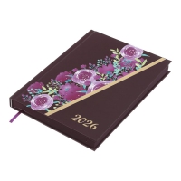 Щоденник датований поліграфічний PASSION 2026, A5, темно-червоний Buromax BM.21160-13