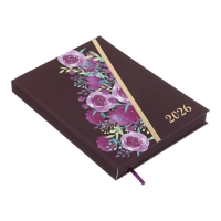 Щоденник датований поліграфічний PASSION 2026, A5, темно-червоний Buromax BM.21160-13