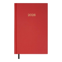 Дневник датированный 2026 SIMPLE, A5, красный, бумвинил Buromax BM.21166-05