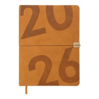 Щоденник датований 2026 BEST, A5, бежевий, штуч.шкіра Buromax BM.2126-28