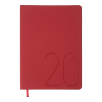 Дневник датированный 2024 STEEL, A5, красный, штуч. кожа Buromax BM.2127-05