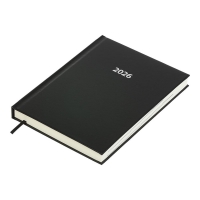 Щоденник датований 2026 STRONG, A5, чорний, штуч. шкіра Buromax BM.2129-01