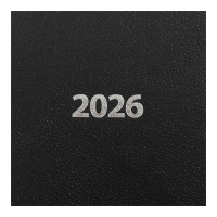 Щоденник датований 2026 STRONG, A5, чорний, штуч. шкіра Buromax BM.2129-01