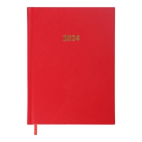 Щоденник датований 2024 STRONG, A5, червоний, штуч. шкіра Buromax BM.2129-05