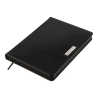 Дневник датированный 2024 SALERNO, A5, черный, штуч. кожа Buromax BM.2133-01