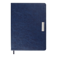 Дневник датированный 2024 SALERNO, A5, синий, штуч. кожа Buromax BM.2133-02