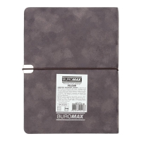 Дневник датированный 2026 VELOUR, A5, серый, штуч.кожа Buromax BM.2134-09