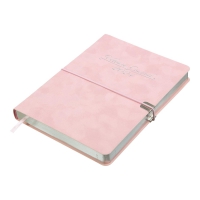 Дневник датированный 2024 VELOUR, A5, розовый, штуч. кожа Buromax BM.2134-10