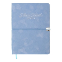 Дневник датированный 2024 VELOUR, A5, голубой, штуч. кожа Buromax BM.2134-14