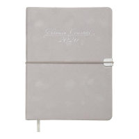 Дневник датированный 2026 VELOUR, A5, светло-серый, штуч.кожа Buromax BM.2134-20