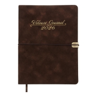 Щоденник датований 2026 VELOUR, A5, коричневий, штуч.шкіра Buromax BM.2134-25