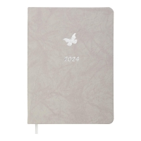 Дневник датированный 2024 DOLCE, A5, серый, штуч. кожа/поролон Buromax BM.2140-09