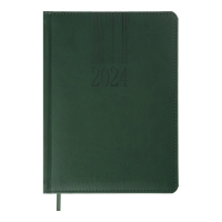 Дневник датированный 2024 CODE, A5, зеленый, штуч. кожа/поролон Buromax BM.2142-04