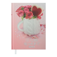 Дневник датированный 2024 ROMANTIC, A5, розовый Buromax BM.2170-10