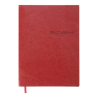 Дневник датированный 2024 IDEAL, A5, красный, штуч. кожа Buromax BM.2175-05