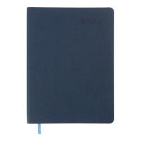 Дневник датированный 2024 TWEED, A5, синий, штуч. кожа Buromax BM.2193-02