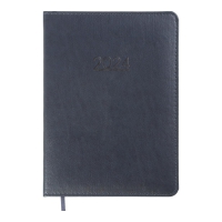 Дневник датированный 2024 PRIME, A5, темно-синий, штуч. кожа/поролон Buromax BM.2196-03