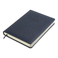 Дневник датированный 2024 PRIME, A5, темно-синий, штуч. кожа/поролон Buromax BM.2196-03
