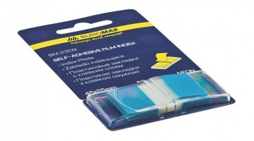Закладки з клейким шаром POP-UP NEON, пластик. 45x25мм, 50 арк., синій Buromax