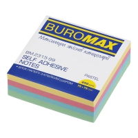 Блок для заметок с клейким слоем 75х75 мм, 250 листов, пастель Buromax BM.2315-99