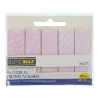 Закладки бумажные PASTEL, кл. слоем, 65x18 мм, 100 л., розовые Buromax BM.2332-10