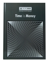 Книга обліку "TIME IS MONEY" 96 арк/кліт.оф.(тв. лам. обл), А4, сірий Buromax BM.2400-109