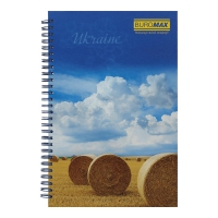 Зошит для нотаток MY COUNTRY, B5, 96 арк., клітинка, тверда обкладинка з ламінацією Buromax BM.2413