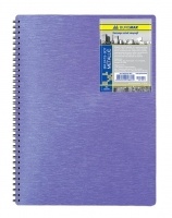Зошит на пружині Metallic B5, 80 арк, кліт., фіолетовий, пласт.обкл. Buromax