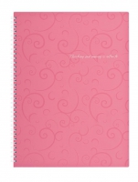 Зошит на пружині Barocco А4, 80 арк, кліт., рожевий, пласт.обкл. Buromax BM.2446-610