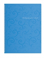 Зошит для нотаток BAROCCO, А4, 80 аркушів, клітинка, пласт.обкладинка, блакитний Buromax BM.2446-614