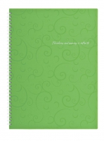 Тетрадь для заметок BAROCCO, А4, 80 листов, клеточка, пласт.обложка, салатовый Buromax BM.2446-615