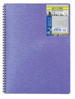 Тетрадь на пружине Metallic А4, 80 л, кл., фиолетовый, пласт.обл. Buromax