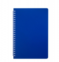 Книжка записная на пружине "BRIGHT" А5, 60арк.,кл., пластик.обкл. синий, Buromax BM.24554155-02