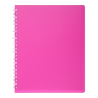 Книжка записна на пружині "BRIGHT" А5, 60арк.,кліт., пластик.обкліт., рожевий Buromax BM.24554155-10