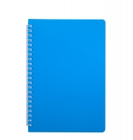 Книжка записна на пружині "BRIGHT" А5, 60арк.,кліт., пластик.обкліт., блакитний Buromax BM.24554155-14