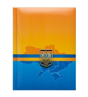 Блокнот UKRAINE, А-5, 80л., кліт., тв. обкліт., глян. лам. с поролоном, синій Buromax BM.24582101-02