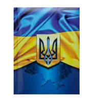 Блокнот UKRAINE, А-5, 80л., кліт., тв. обкліт., глян. лам. с поролоном, т.-синій Buromax BM.24582101-03