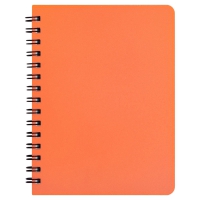 Книжка записн. на пруж. "BRIGHT" А6, 60арк.,кл., пластик.обкл. оранжевый Buromax BM.24654155-11