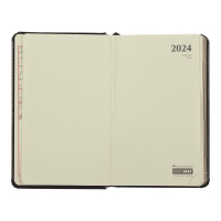 Щоденник датований 2024 DONNA LINE, A6, коричневий, штуч. шкіра/поролон Buromax BM.2513-18